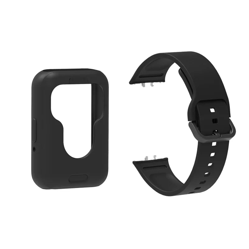 Silicone Strap & Case for Samsung Galaxy Fit 3 SM-R390 Peaceful Pleasures Health and Wellness Black Case Strap