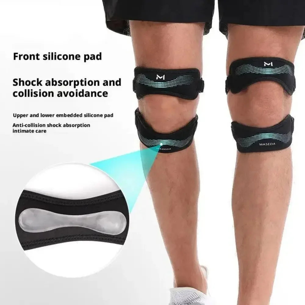 1Pc Soft Adjustable Double Patellar Band Knee Support Breathable Knee Patella Stabilizer Strap Comfortable Knee Protector Peaceful Pleasures Health and Wellness