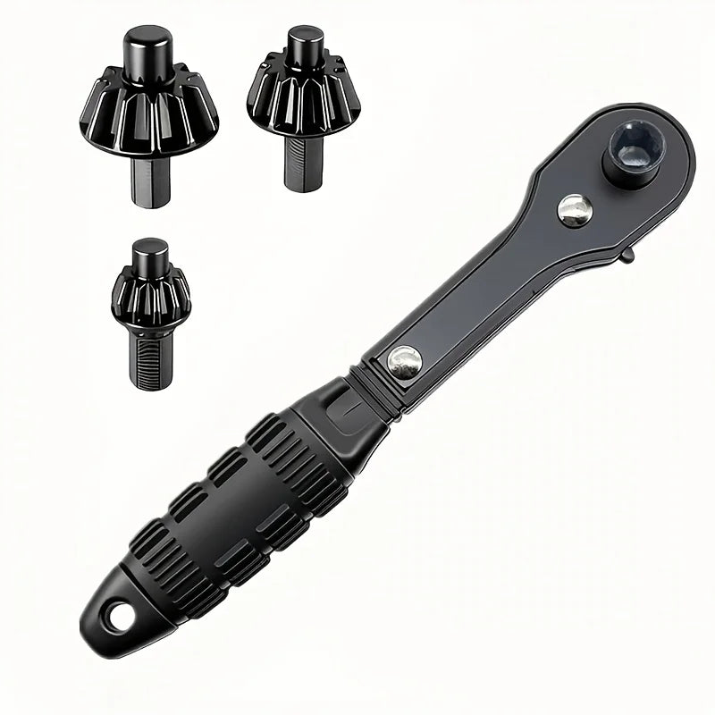 3-In-1 Ratchet Drill Chuck Wrench Replaceable Head Three-speed Fast