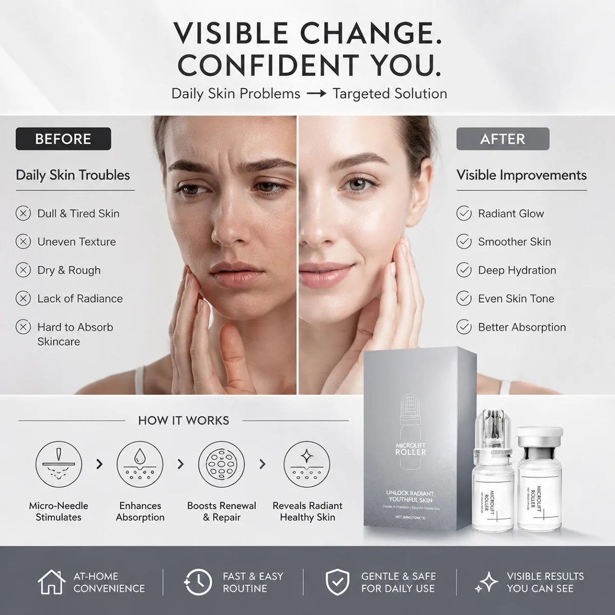 0.25MM Radiant Flawless Skin Micro Infusion Serum Kit Deeper Absorption Collagen Boost Brightening At Home Skincare Peaceful Pleasures Health and Wellness