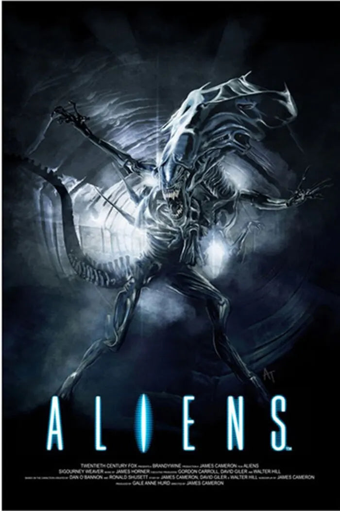 Retro Horror Movie Poster Canvas Wall Art | Unframed Print