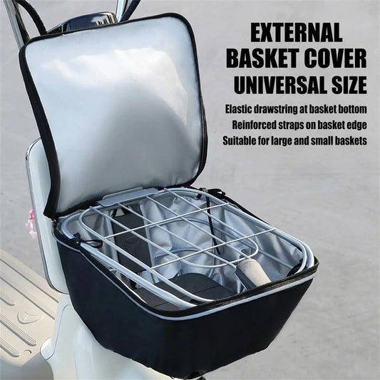 Bike Basket Cover Waterproof Front Storage Bag for Electric Bikes and Bicycles with Rain Protect Peaceful Pleasures Health and Wellness