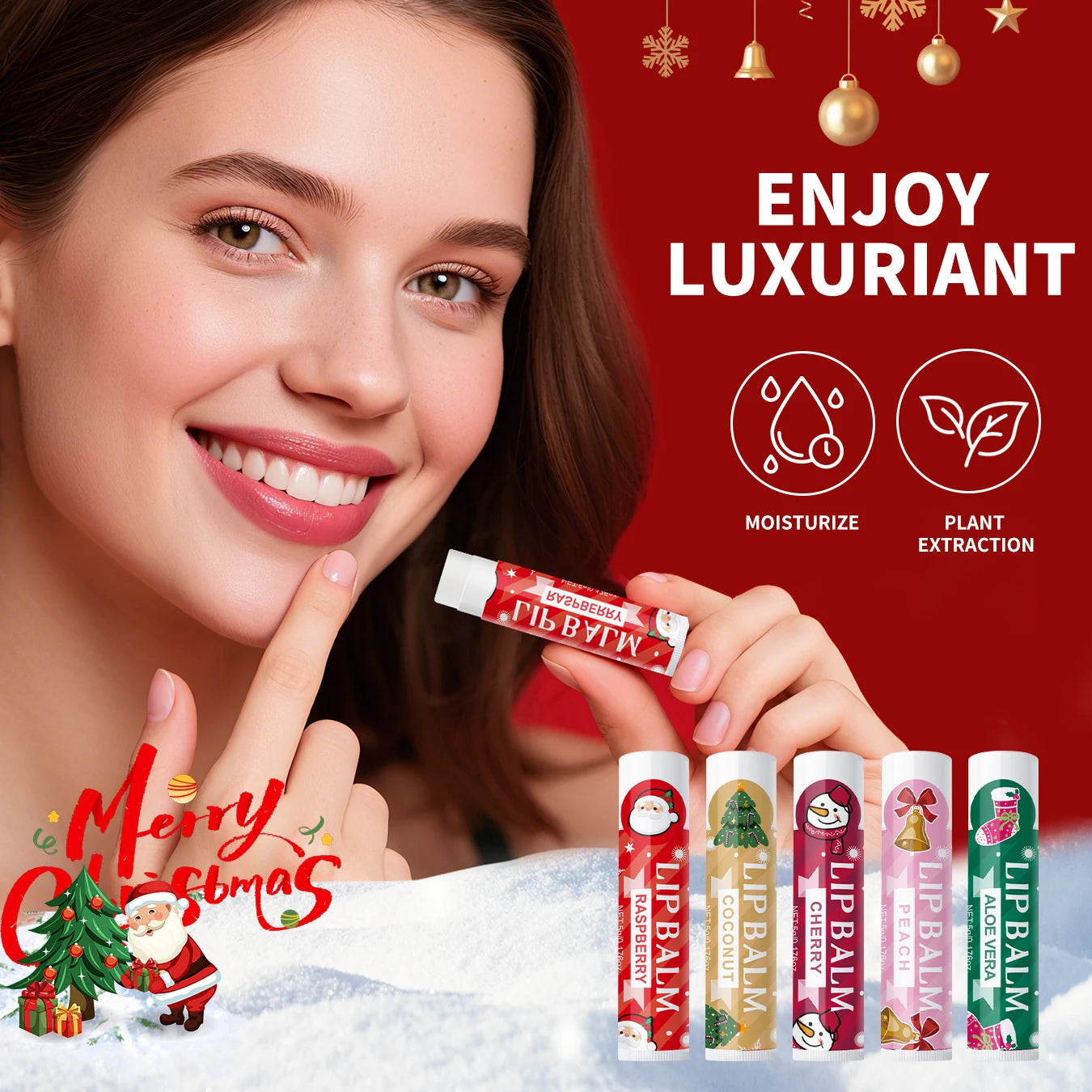 20PCS lipstick Set -5 Taste Christmas Theme Deep moisturizing and lasting moisturizing to create plump and shiny lips Peaceful Pleasures Health and Wellness
