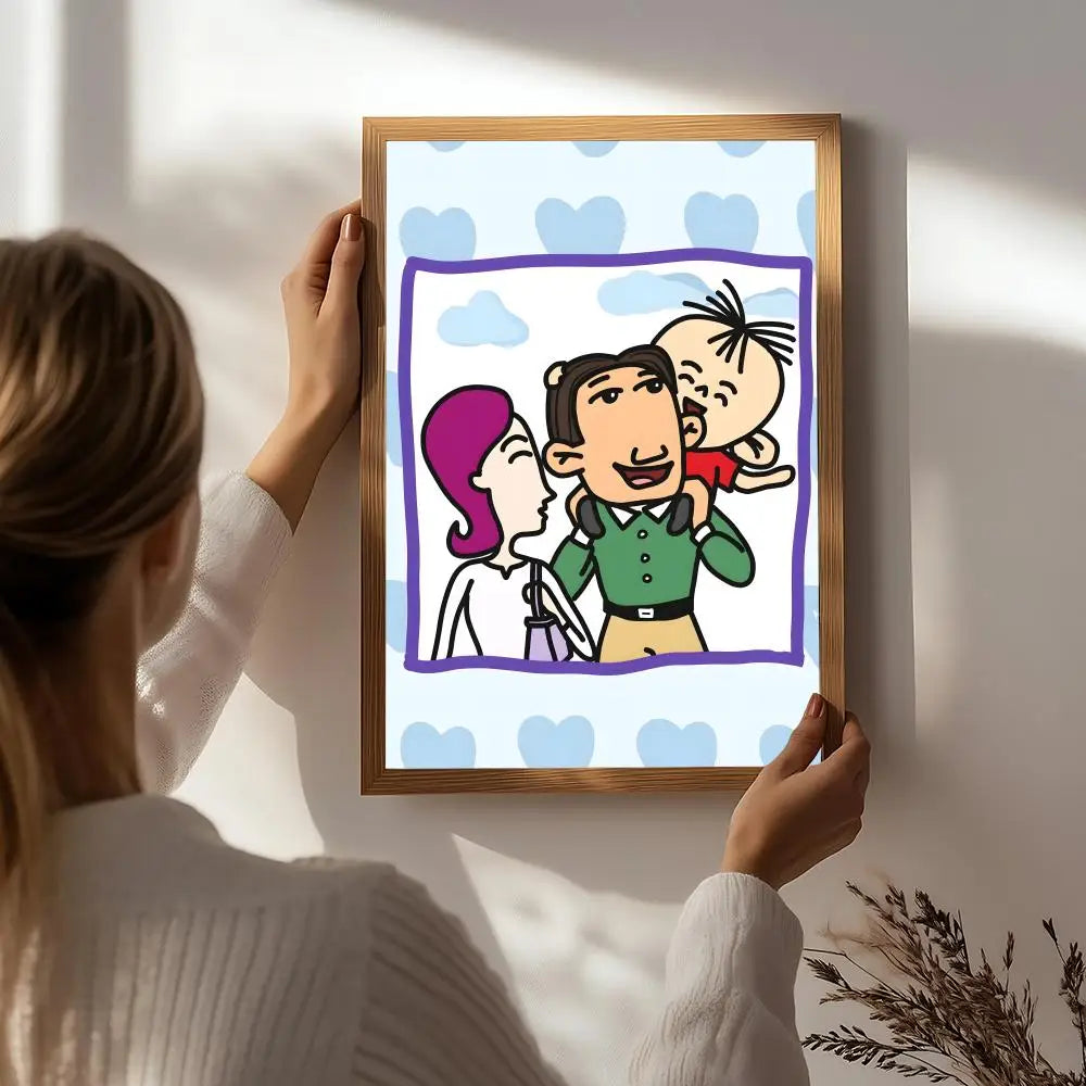 Cartoon B-Big Ear Tutu Poster HD Self Adhesive Waterproof Wall Art Ideal for Home Office Dorm Bedroom Great Gift Peaceful Pleasures Health and Wellness White1 50X70cmNoframe