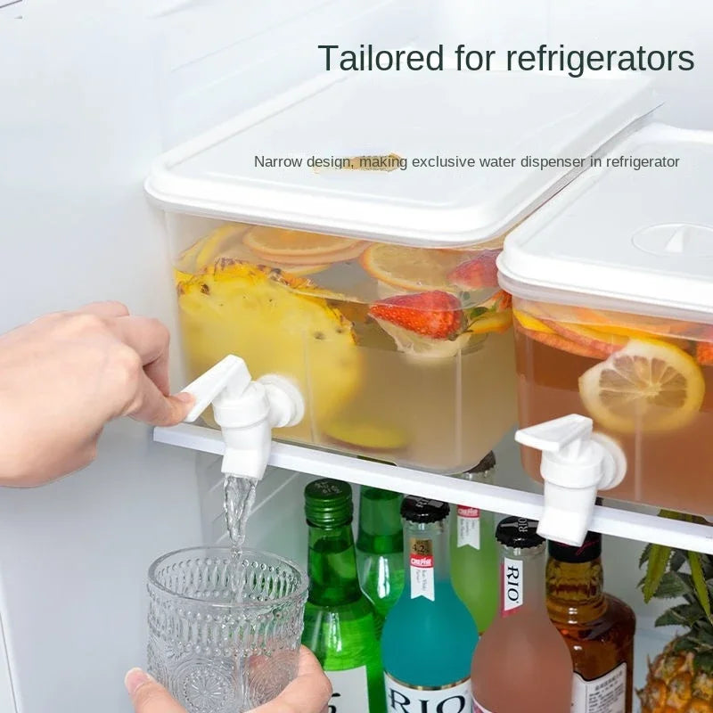 Cold Water Bucket With Faucet Refrigerator Jug Dispenser Water Kettle Summer Fruit Juice Drink Container Fridge Pots Pitcher Peaceful Pleasures Health and Wellness