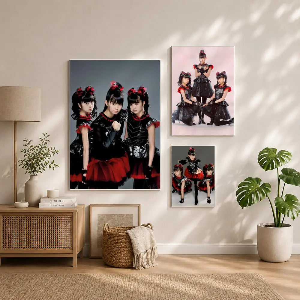 Band B-BABYMETALS Poster HD Self Adhesive Waterproof Wall Art Ideal for Home Office Dorm Bedroom Great Gift Peaceful Pleasures Health and Wellness