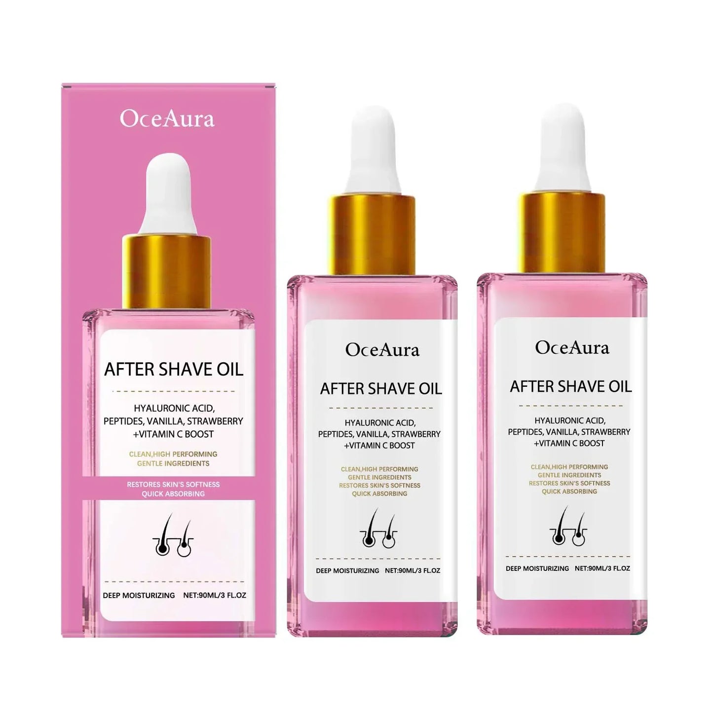 Strawberry Vanilla After Shave Oil 90ml – Smooth & Moisturize Peaceful Pleasures Health and Wellness 2pcs