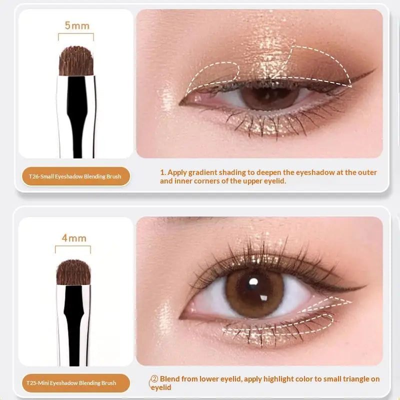 4pc Precision Eyeshadow Brush Set – Soft Horsehair Makeup