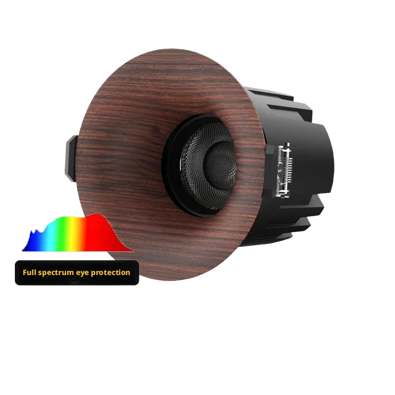 SHINEKNOT Walnut Wood Grain COB LED Recessed Spotlight | Dimmable