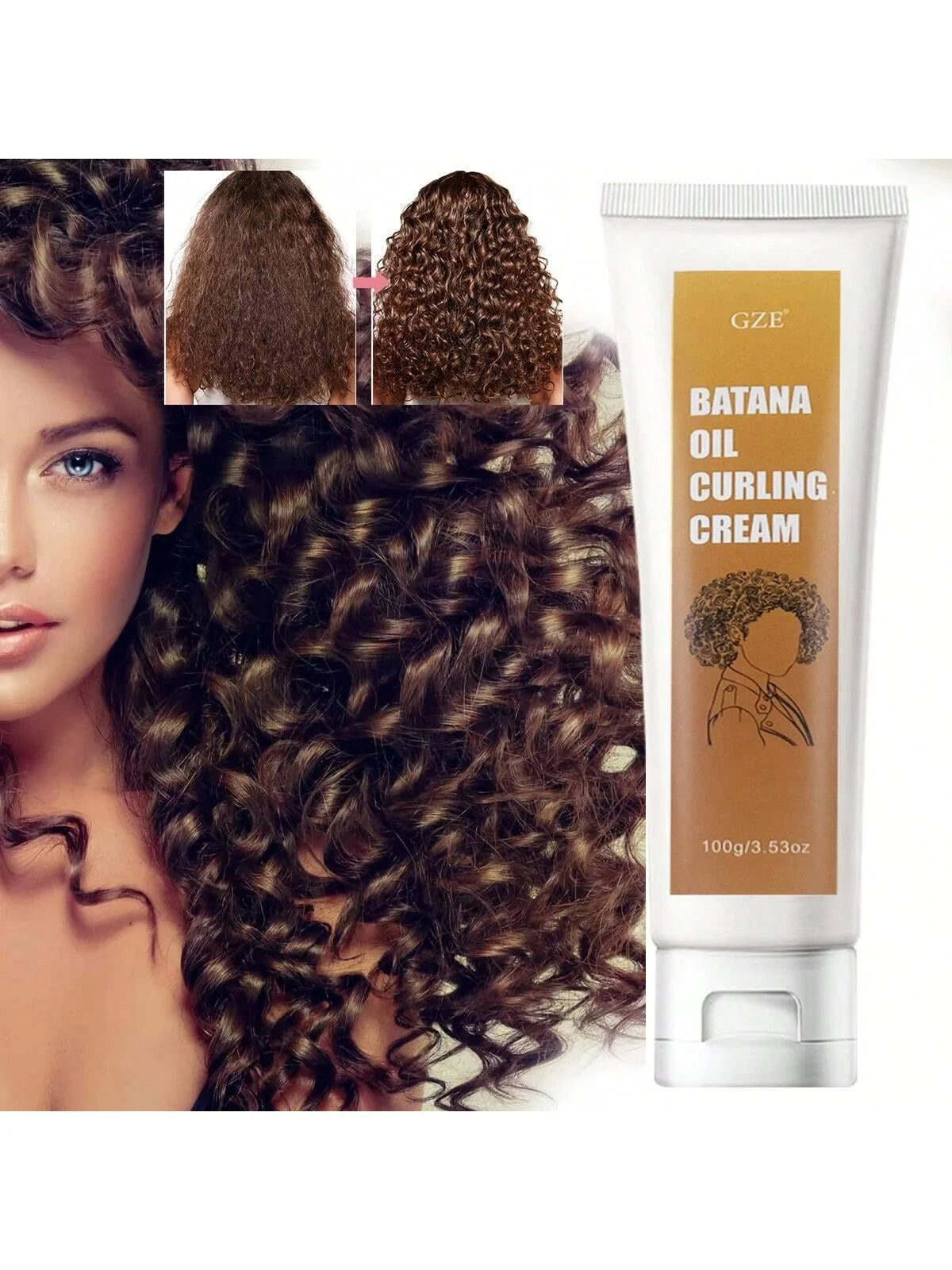 GZE Batana Oil Curling Cream – Curl Activator & Frizz Control