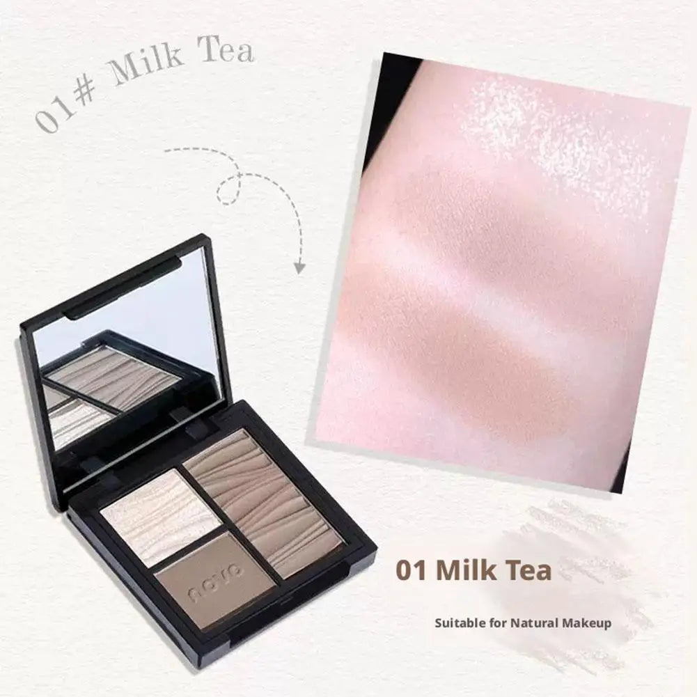 3-color Contour Powder Palette 3D Natural Highlighter Contour Matte Nose Shadow Long-lasting Brightens Facial Makeup Cosmetics Peaceful Pleasures Health and Wellness