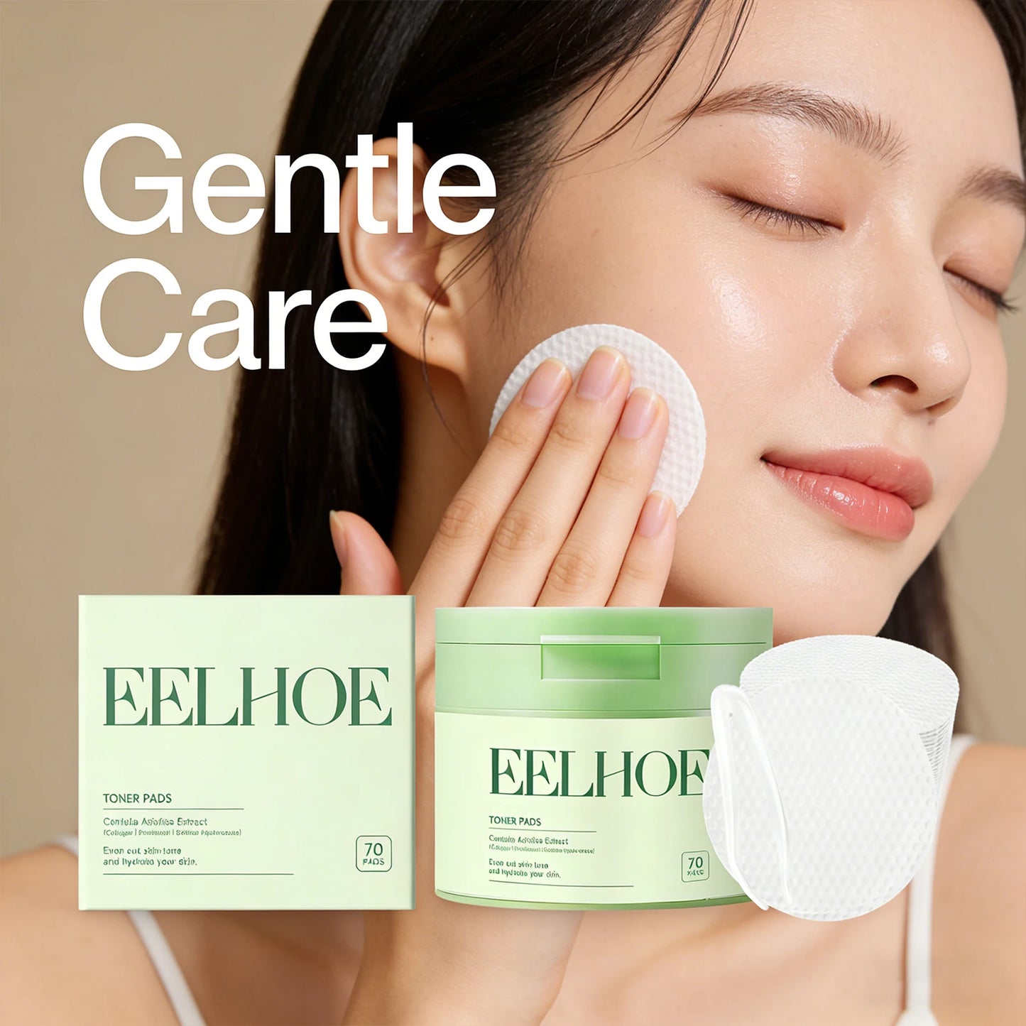 EELHOE Toning Cotton Pads 70pcs – Hydrate, Cleanse & Oil Control Toning Cotton Pads Peaceful Pleasures Health and Wellness