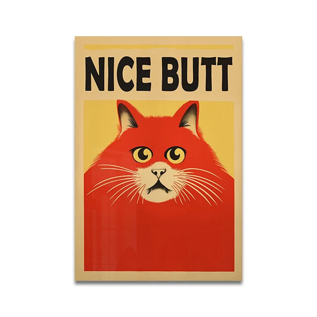 Are You Pooping Funny Cat Canvas Print Poster Whimsical Animal Abstract Art Prints Wash Room Bathroom Wall Art Home Decor Poster Peaceful Pleasures Health and Wellness VA1256 20x30cm