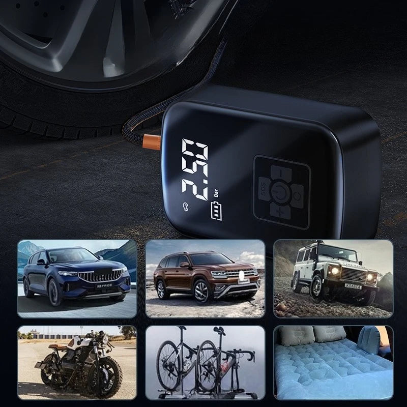 Car-mounted Wireless Inflation Pump Portable Air Pump for Cars Electric Tire Inflation Device for Small Cars Inflating The Tires Peaceful Pleasures Health and Wellness