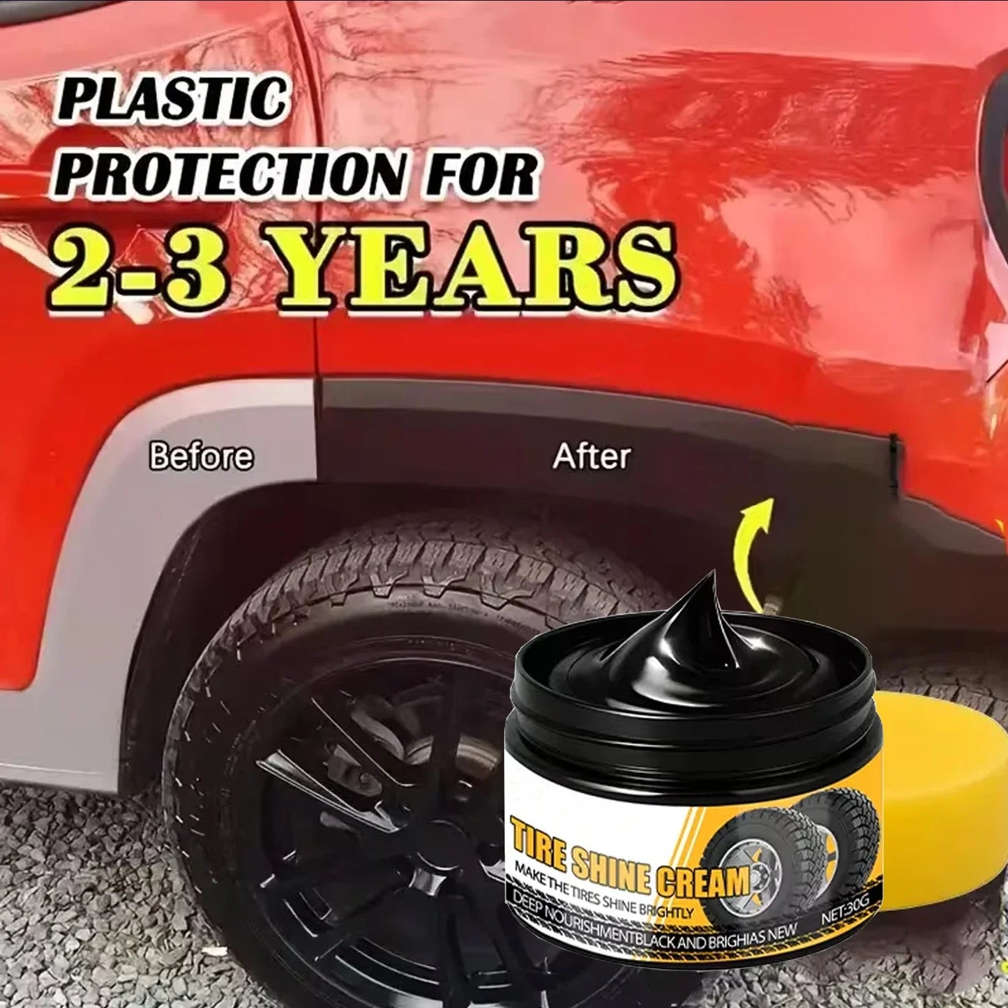 Nano Car Interior Wax – Plastic Renewal, Tire Shine & Protector