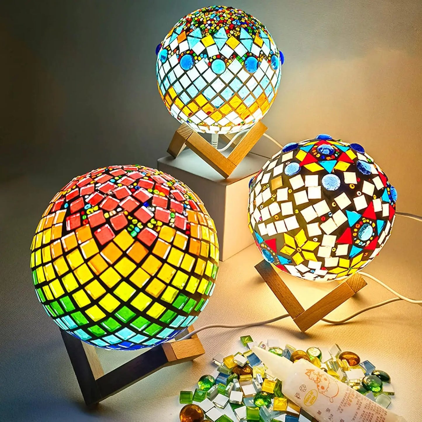 Glitter Multicolor Mosaic Tiles – Crystal Glass Craft Supplies