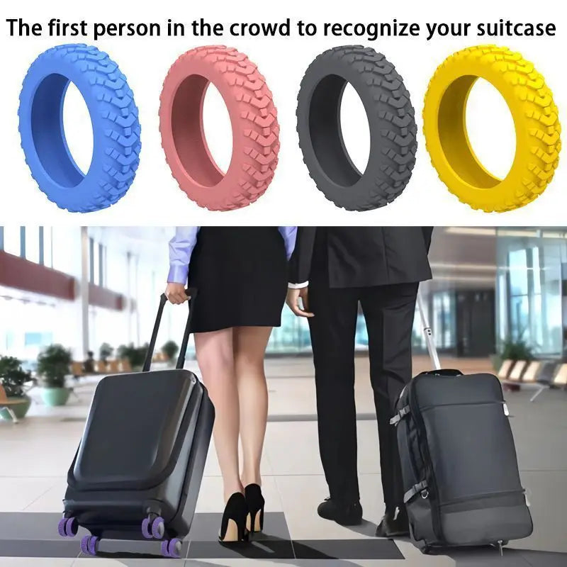 Travel Suitcase Silent Universal Wheels Silicone Wheels Anti-wear Wheel Covers Suitcase Wheel Protection Covers Pull Rods Peaceful Pleasures Health and Wellness
