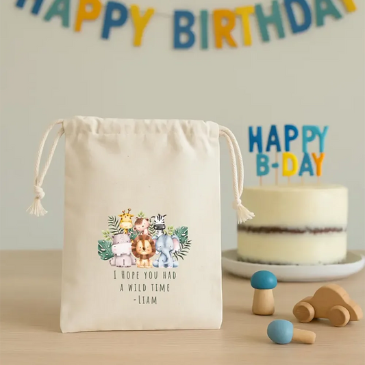 Personalized Jungle Safari Party Favor Bags | 5/10/20 Pack Party Favor Bags Peaceful Pleasures Health and Wellness