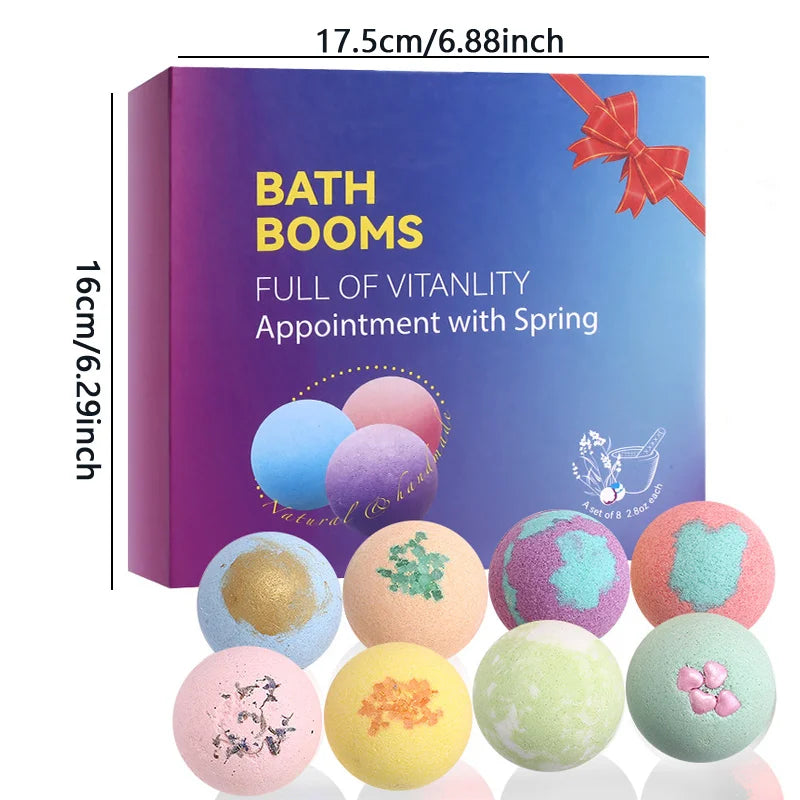 80g*8 Bath Ball Gift Set with Bath Salts,Moisturizing and Fragrant Bath Balls gifts for women friends and family members Peaceful Pleasures Health and Wellness