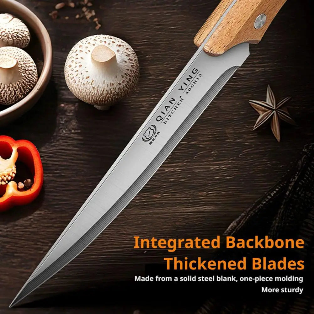 Professional Boning Knife | Stainless Steel & Wood Handle + Sheath