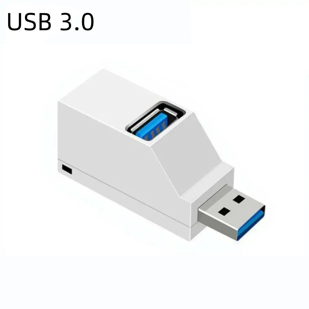 1pc 3-in-1 USB Hub 3.0 5Gbps High Speed Splitter Adapter Mini USB Expander Extender OTG Adapter for Laptop PC Peaceful Pleasures Health and Wellness White USB 3.0