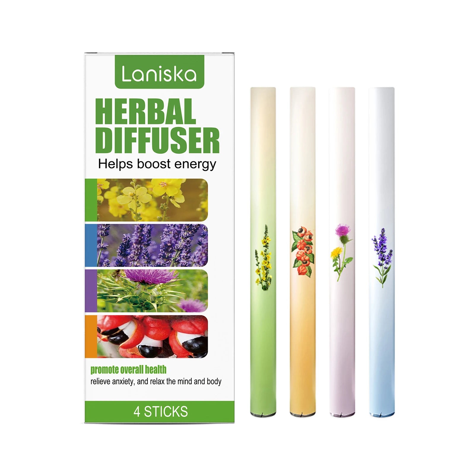 Herbal-Care Stick Set 4pcs Portable Design Natural Moisturizing Gentle Skin Tool For Dry Skin Peaceful Pleasures Health and Wellness 4 sticks