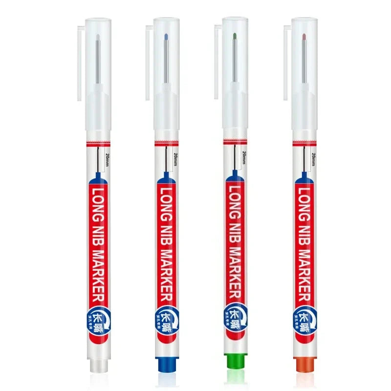 4-Pack 20mm Long Nib Deep Hole Marker Pens – Wood & Metal