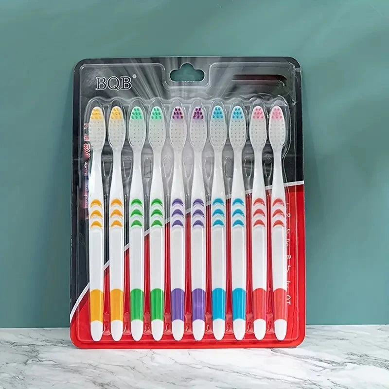 10-Pack Bamboo Charcoal Ultra-Soft Adult Toothbrushes
