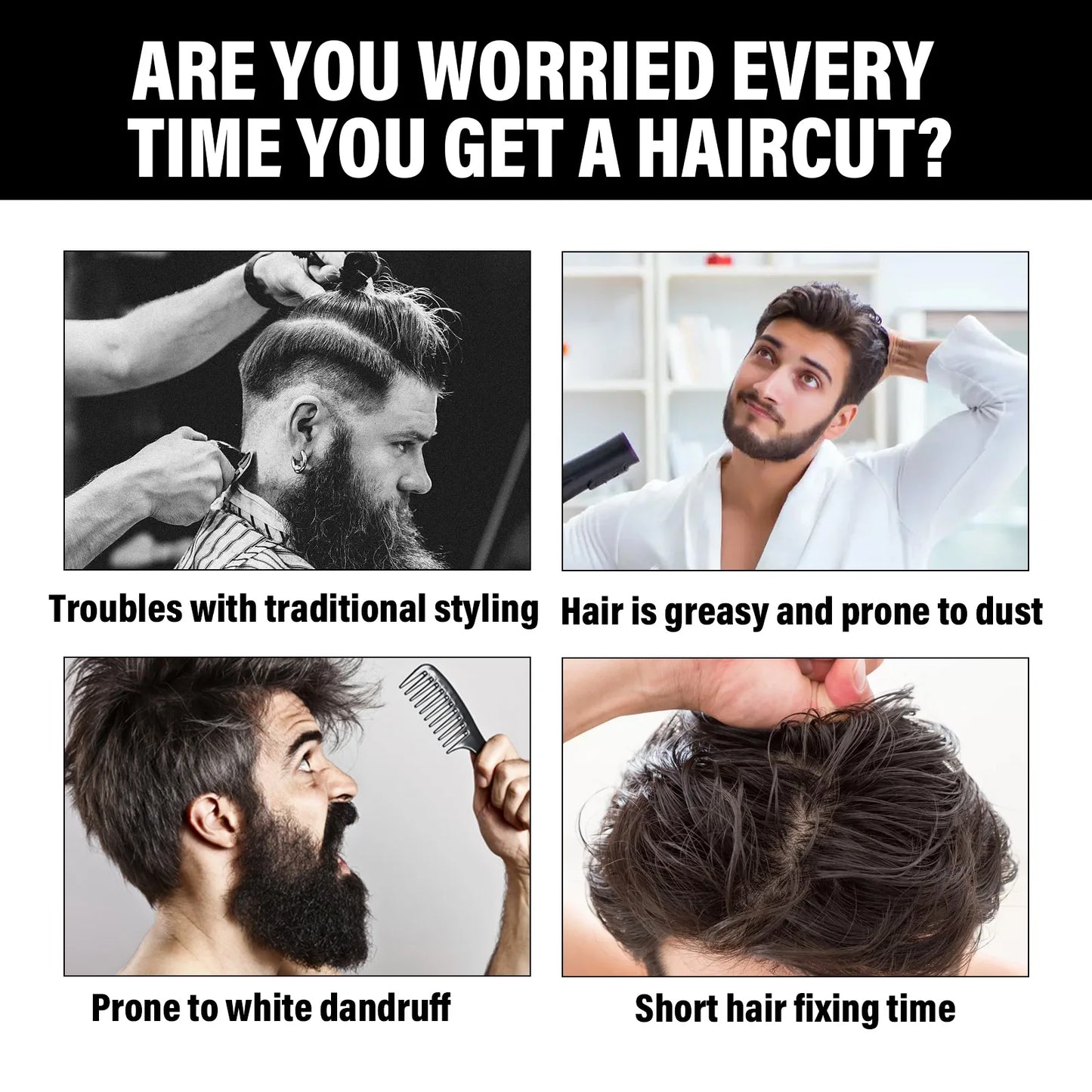 Men's Strong Hold Hair Wax – Water-Based, Natural Shine