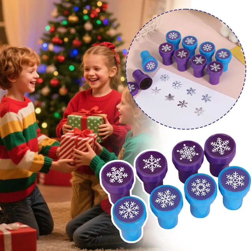 Christmas Snowflake Cartoon Stamp - High Beauty Safe Plastic Kids Toy Festive Companion Gift Cute Pattern Small Stamp Peaceful Pleasures Health and Wellness