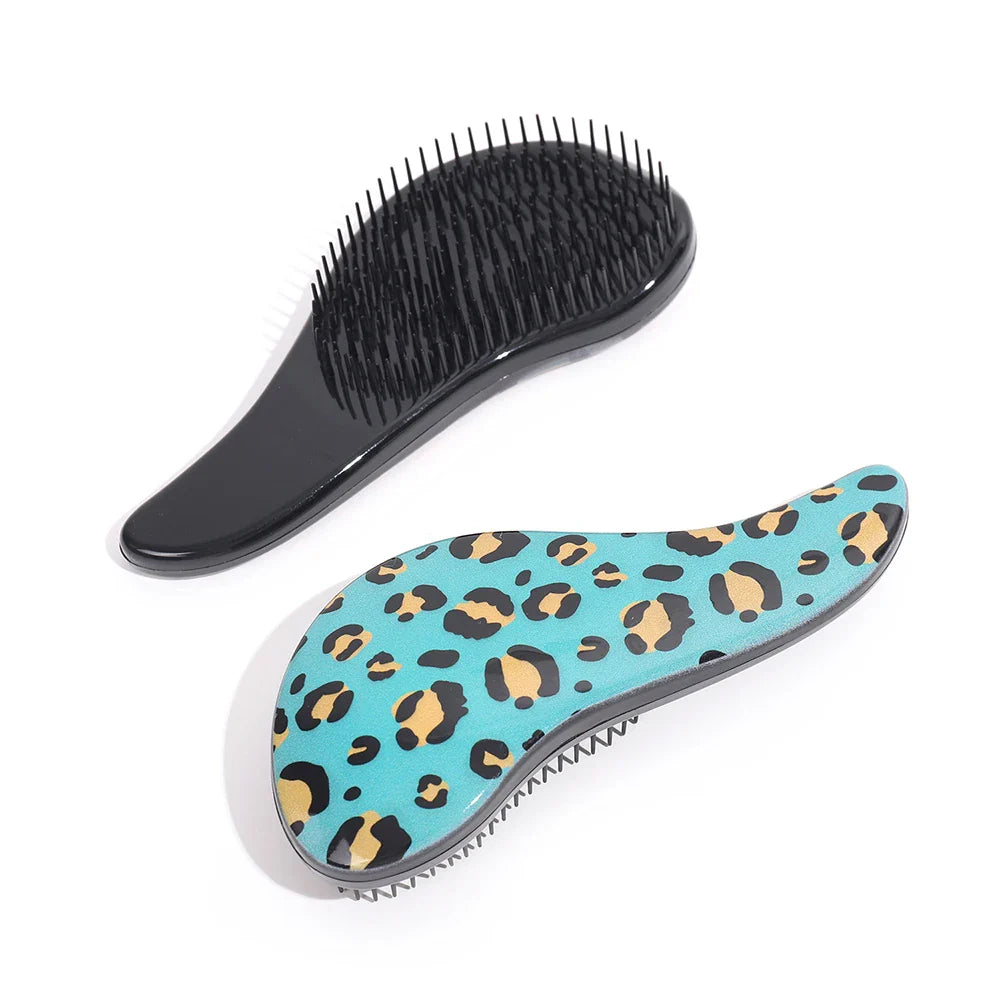 Leopard Print Air Cushion Detangling Hair Comb & Massager