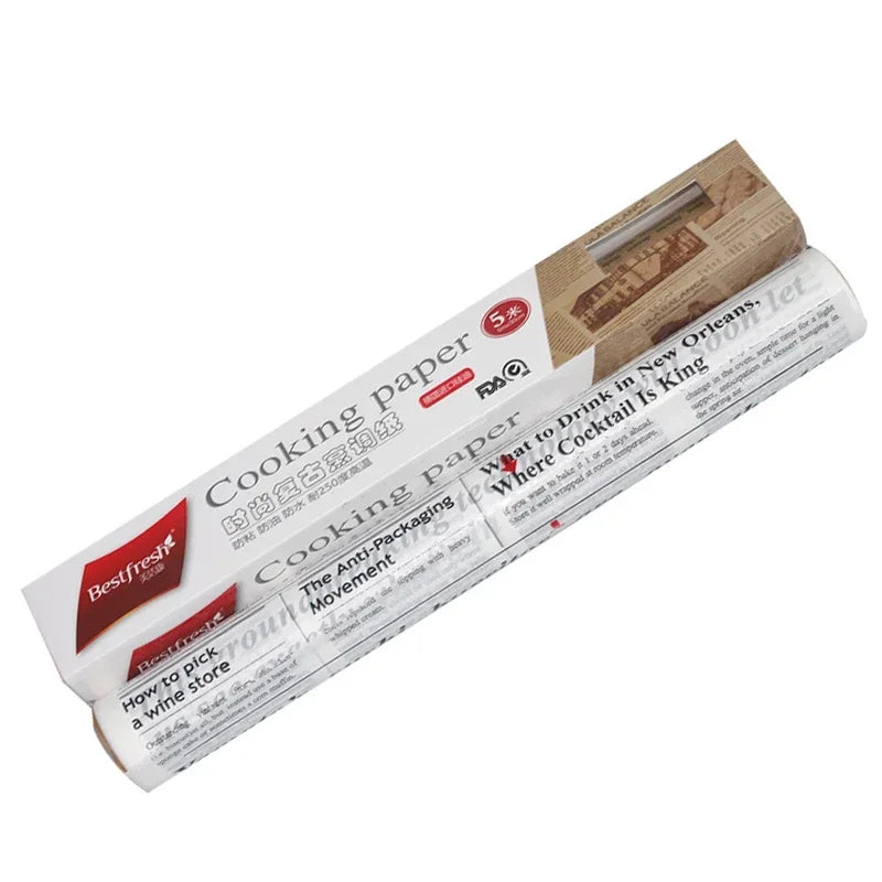 Retro Newspaper Greaseproof Paper Roll | Food-Safe Wax Wrap