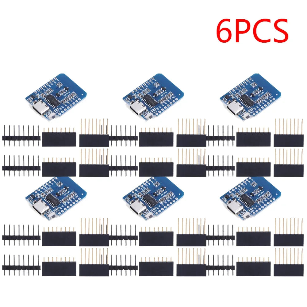 1-20PCS ESP8266 D1 Mini WIFI Development Board ESP-12F CH340G CH340 V2 Usb Wemos D1 Mini Nodemcu Lua Iot Board 3.3V Met Pins Peaceful Pleasures Health and Wellness Type c 6PCS