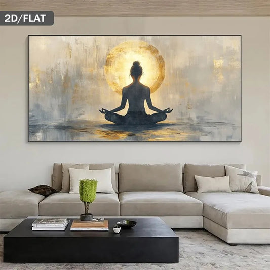 Abstract Zen Female Meditation Canvas Print | Minimalist Wall Art Canvas Wall Art Print Peaceful Pleasures Health and Wellness