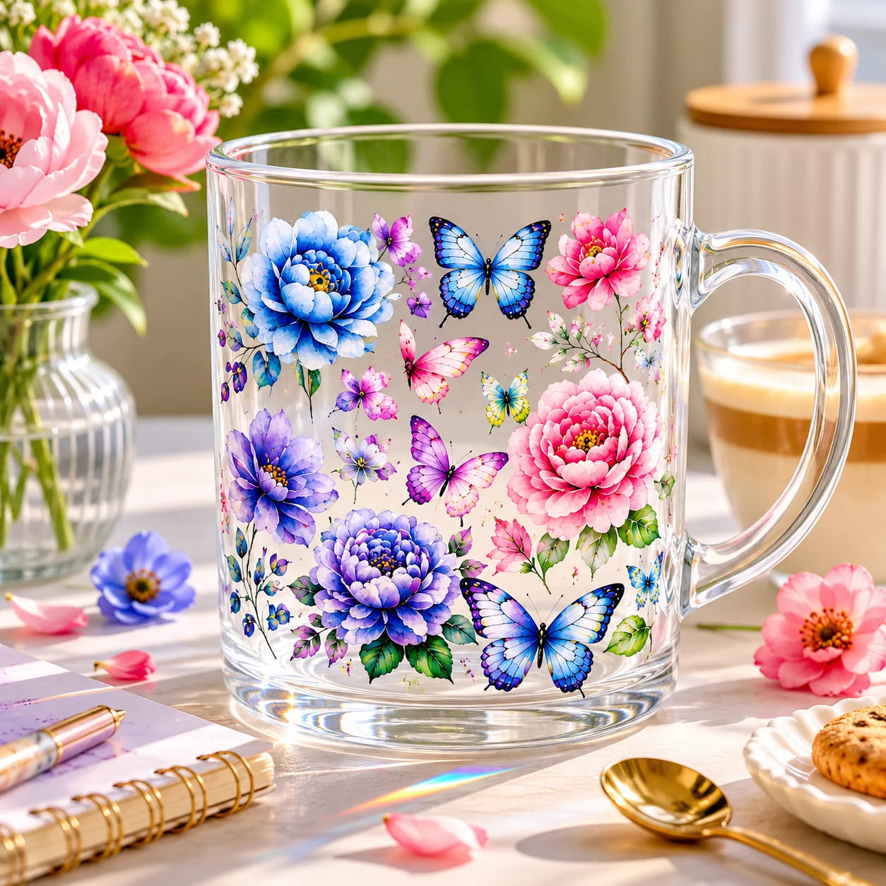 Watercolor Butterfly Floral UV DTF Sticker | Tumbler Cup Wrap Decal