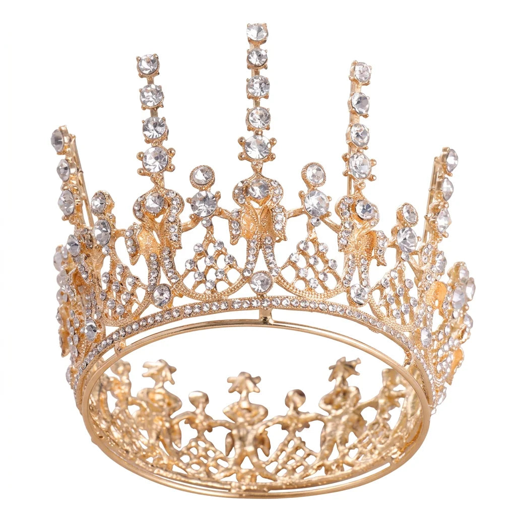 Baroque Gold Bridal Tiara-Headpiece for Wedding Dress Accessories Peaceful Pleasures Health and Wellness Gold