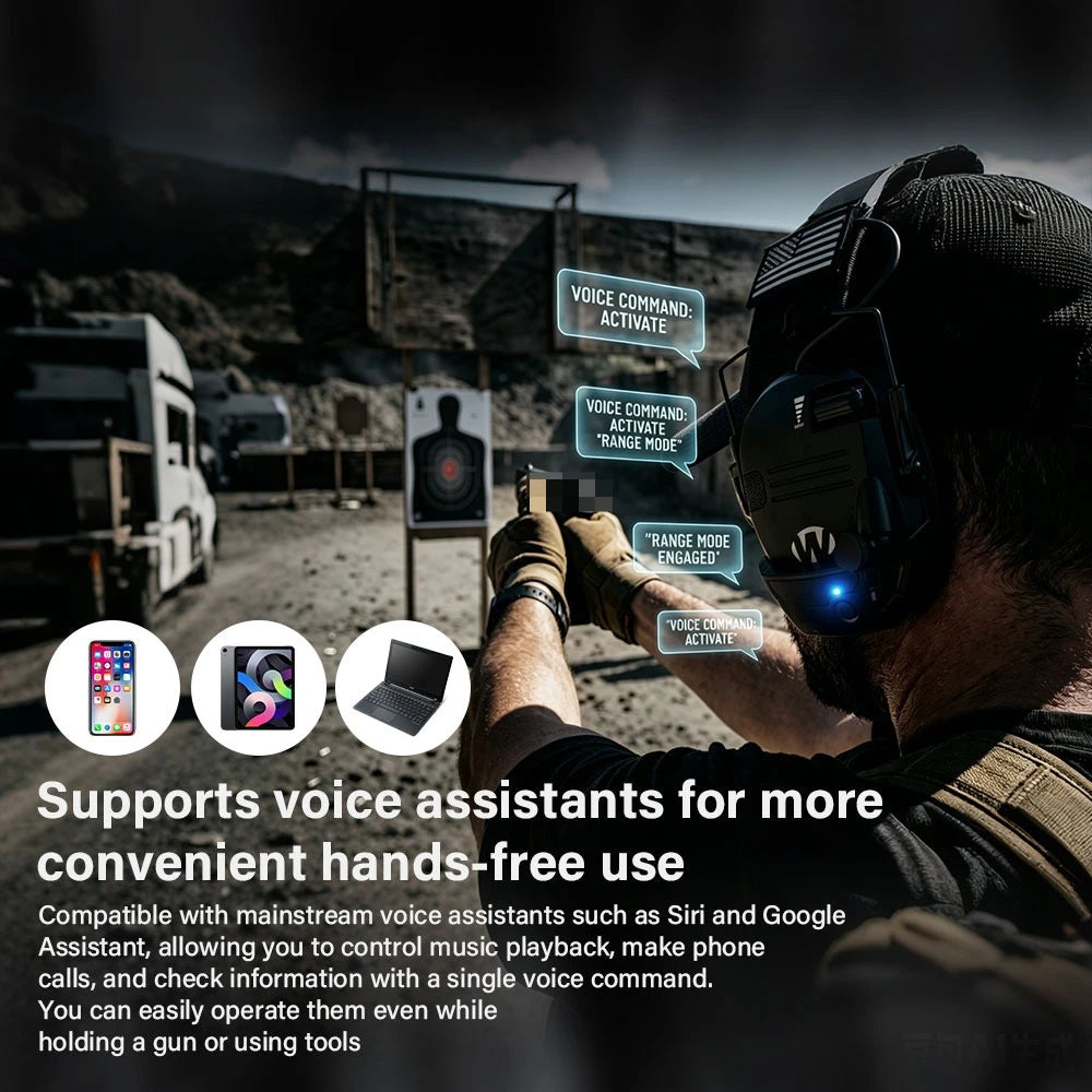 Electronic Bluetooth Earmuffs Shooting Ear Protection Earmuffs Noise Reduction Sound Amplification Hearing Protector with case Peaceful Pleasures Health and Wellness