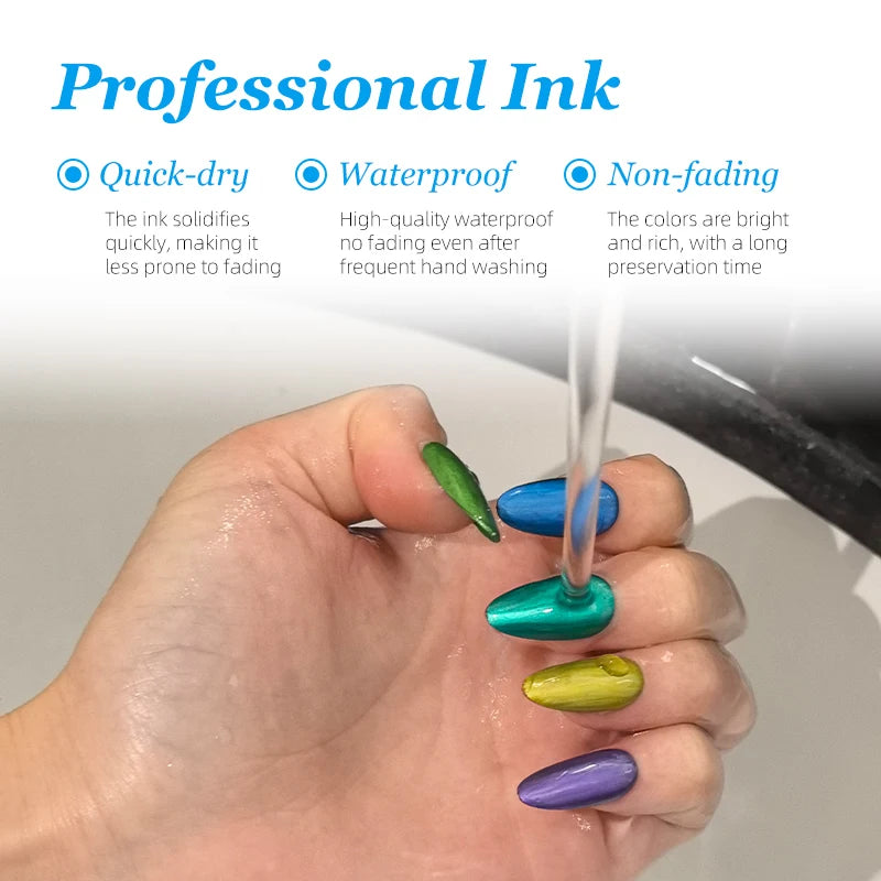 10-Piece Nail Art Pens Set – Waterproof Acrylic Drawing Liner Peaceful Pleasures Health and Wellness