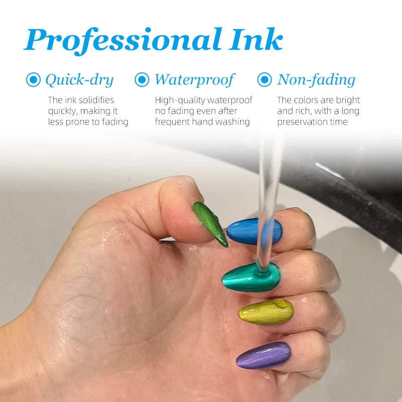 10-Piece Nail Art Graffiti Pens – Waterproof Acrylic Drawing Set