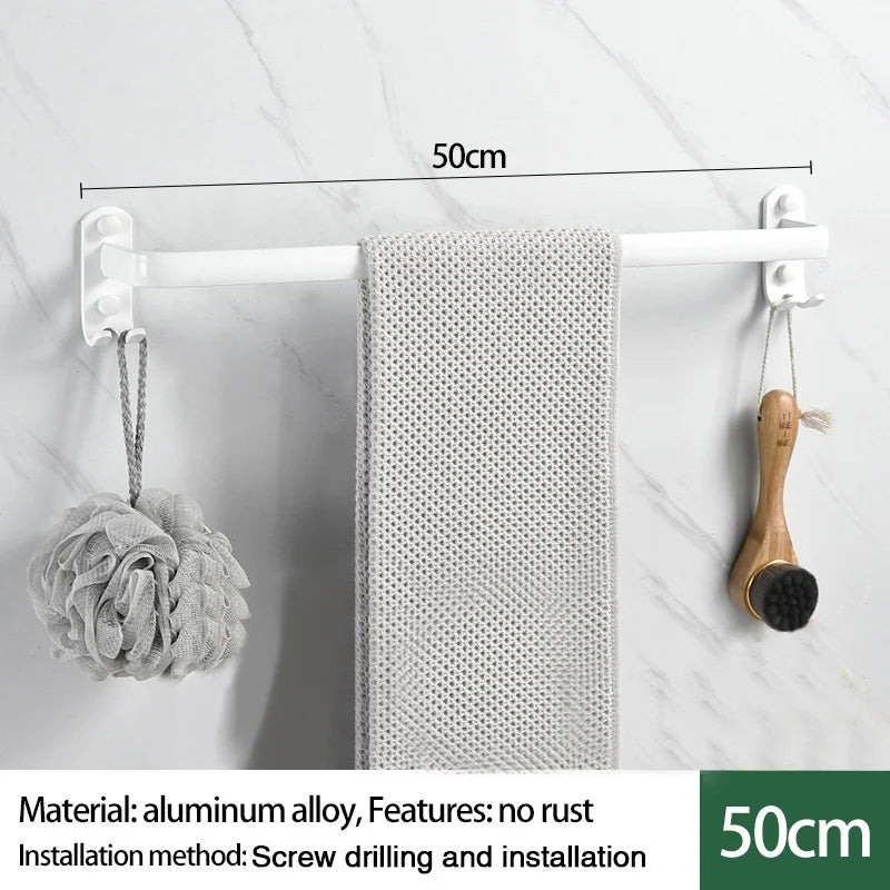Wall-Mounted Aluminum Towel Rack | 1, 2 & 3 Bar Options