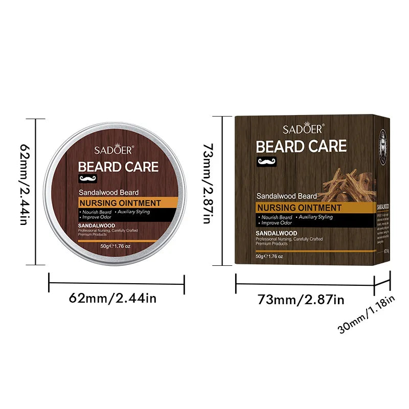 Men's Sandalwood Beard Balm – Moisturize & Tame Facial Hair
