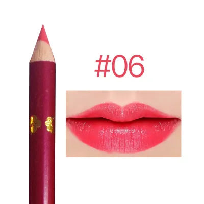 12-Color Waterproof Lip Liner Set | Long-Lasting Foggy Finish