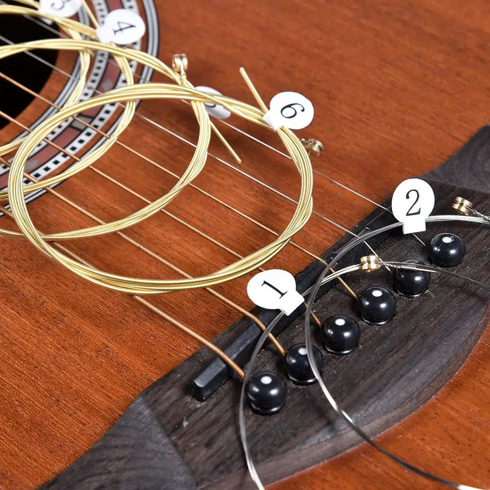 6-Pack Brass Acoustic Guitar Strings | Hexagonal Steel Core Acoustic Guitar Strings Peaceful Pleasures Health and Wellness