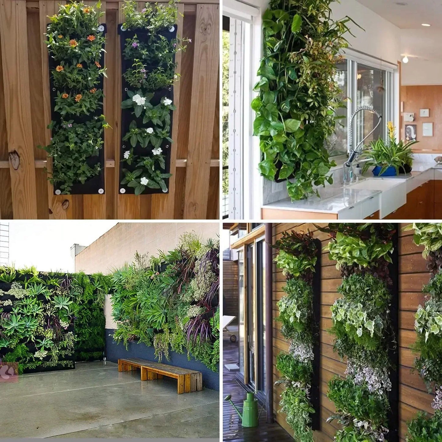 Vertical Felt Bag Planting Bag Greening Plant Wall Cultivation Bag Seedling Bag Plant Wall Hanging Bag Peaceful Pleasures Health and Wellness