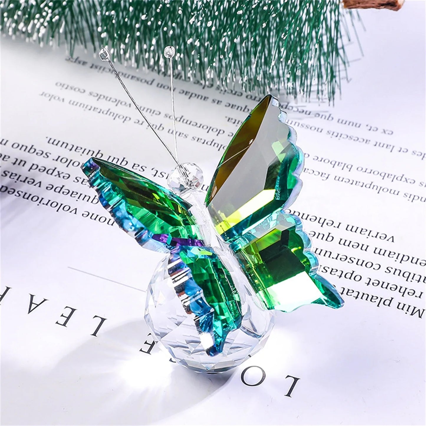 Crystal Handicrafts Three-Dimensional Butterfly Ornaments Souvenirs Small Gifts Creative Home Counter Tabletop Decoration Peaceful Pleasures Health and Wellness F One Size