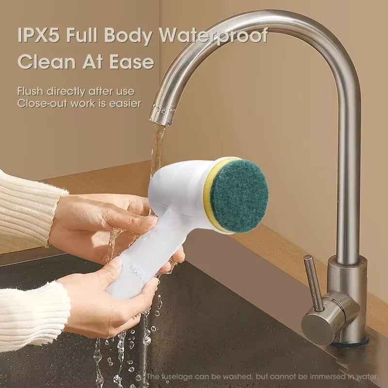 Electric Cleaning Brush Automatic Wireless USB Rechargeable Dishwashing Brush Professional Cleaning for Kitchen Bathtub Tile Peaceful Pleasures Health and Wellness