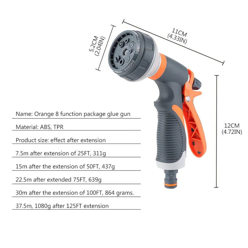 Garden Washing Cleaner High Power Pressure Car Adjustable Garden Hose Car Wash Water Gun and Hose Nozzle Washer Water Spray Gun Peaceful Pleasures Health and Wellness