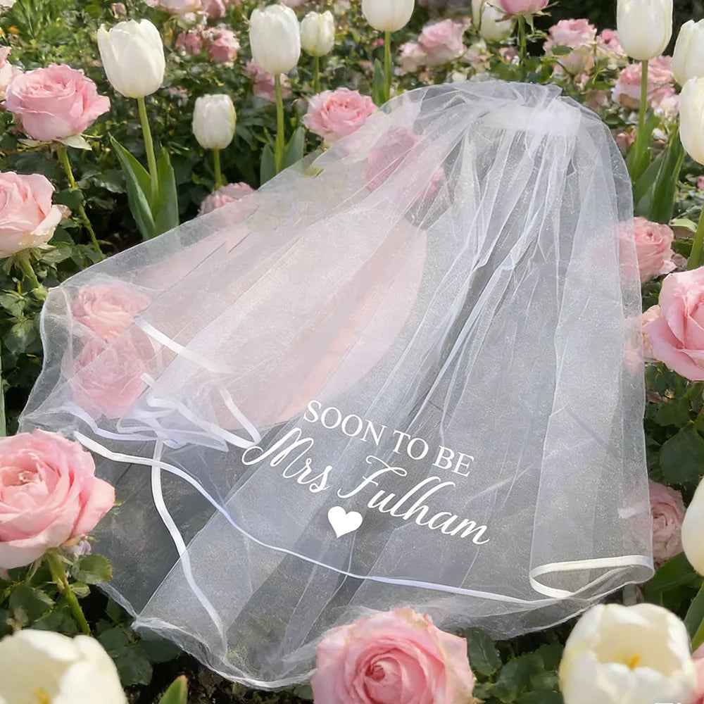 Personalised "Soon to Be Mrs" Hen Party Veil | Bride Gift Personalised Party Veil Peaceful Pleasures Health and Wellness