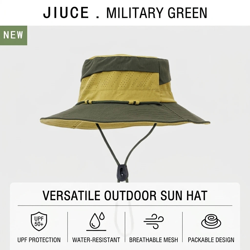 Unisex Outdoor Hiking Fishing Hat Lightweight Quick Dry Waterproof Sun Protect Wide Brim for Summer Trekking Peaceful Pleasures Health and Wellness