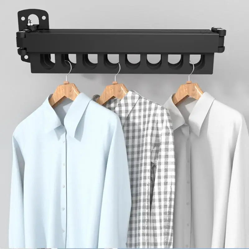 Wall Mounted Foldable Metal Clothes Drying Rack Window Retractable